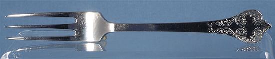 A George V silver canteen of 17th century style lace back trefid pattern cutlery, 110oz/ 3430 grams.